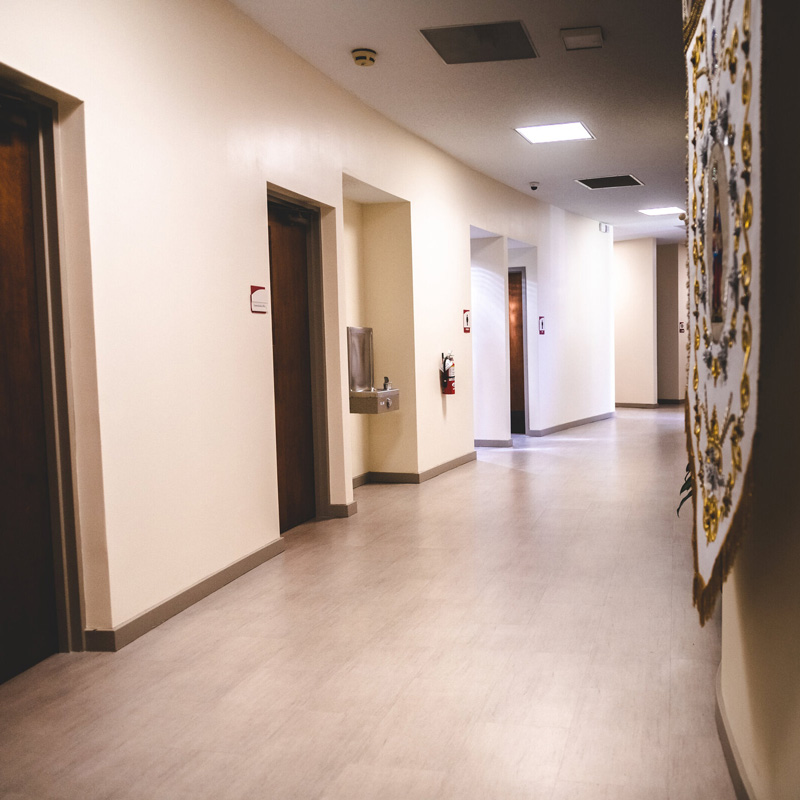 new flooring in hospital hallway